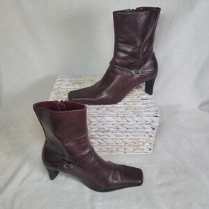 Nine West Damsel Boho Antique Look Ankle Boots Victorian Leather Career 6.5